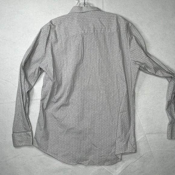 Alfani Slim Fit Stretch Mens Large 16-16.5 34-35‎ Geometric Print Dress Shirt - Picture 8 of 12